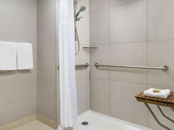 DoubleTree by Hilton Orlando Airport Hotel : photo 6 de la chambre chambre lit king-size avec douche accessible en fauteuil roulant - adaptée aux personnes à mobilité réduite