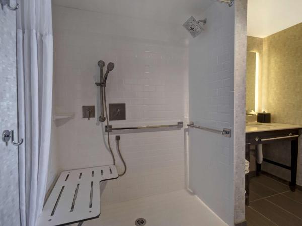Homewood Suites by Hilton Philadelphia-City Avenue : photo 4 de la chambre studio lit king-size pour personnes à mobilité réduite avec douche accessible en fauteuil roulant