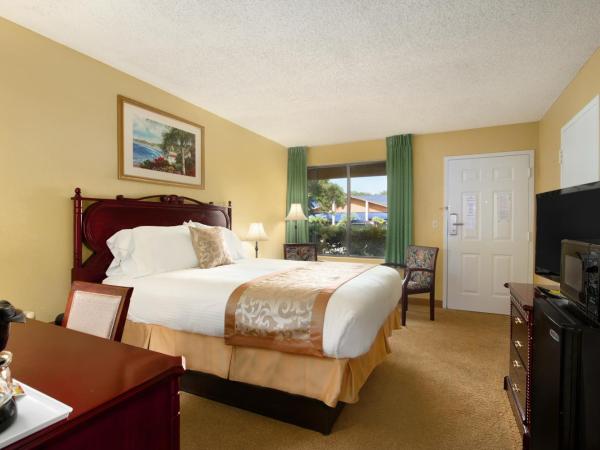 Ramada by Wyndham Temple Terrace/Tampa North : photo 5 de la chambre chambre lit queen-size pour personnes à mobilité réduite avec douche accessible en fauteuil roulant - non-fumeurs