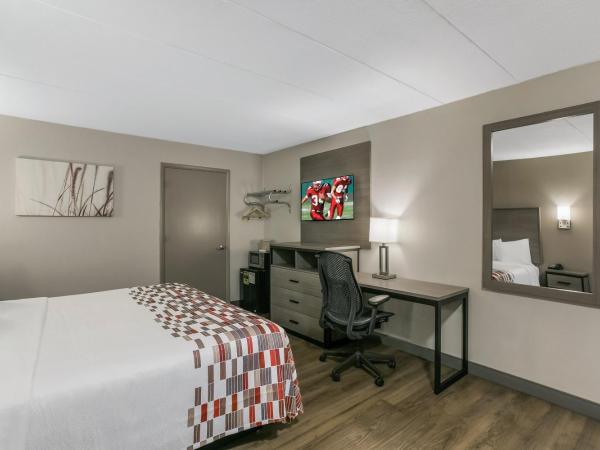 Red Roof Inn Baltimore : photo 2 de la chambre chambre lit king-size supérieure avec douche accessible en fauteuil roulant - adaptée aux personnes à mobilité réduite - non-fumeur