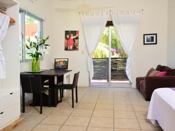 Villas Geminis Boutique Condohotel : photo 5 de la chambre suite lit king-size botero avec piscine - vue sur jardin 