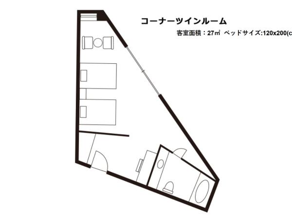 Hotel JAL City Nagano : photo 4 de la chambre chambre lits jumeaux d'angle - non-fumeurs