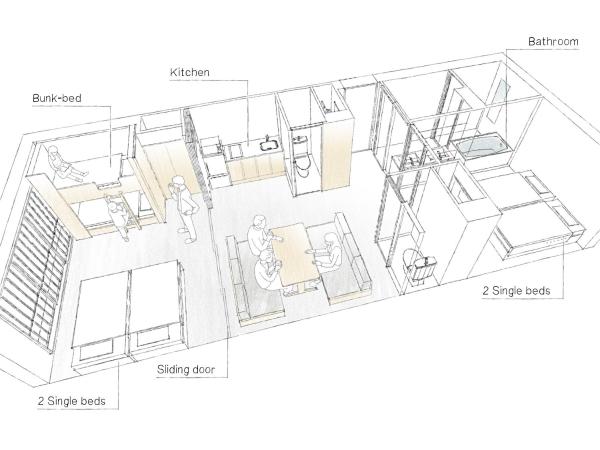 MIMARU Kyoto Kawaramachi Gojo : photo 1 de la chambre appartement familial 2 chambres
