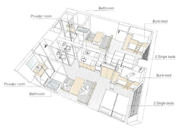 MIMARU Kyoto Kawaramachi Gojo : photo 1 de la chambre appartement familial communicant