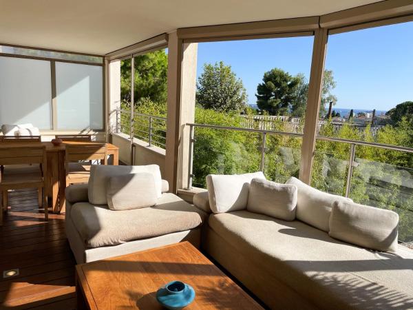 Cannes Villa St Barth : photo 7 de la chambre suite royale avec terrasse - vue sur mer