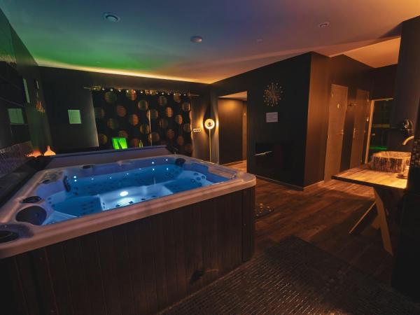 L'eSPAce détente : photo 1 de la chambre suite lit king-size avec baignoire spa