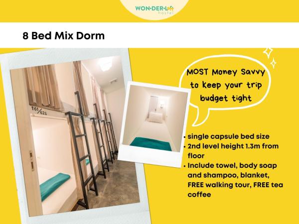 Wonderloft Hostel Kota Tua : photo 1 de la chambre lit dans dortoir mixte de 8 lits 