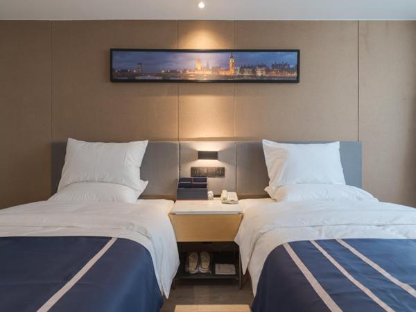 LanOu Hotel Wuxi Anzhen East High-Speed Railway Station : photo 1 de la chambre chambre lits jumeaux