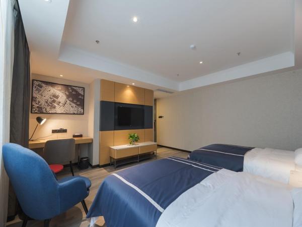 LanOu Hotel Wuxi Anzhen East High-Speed Railway Station : photo 1 de la chambre chambre lits jumeaux supérieure