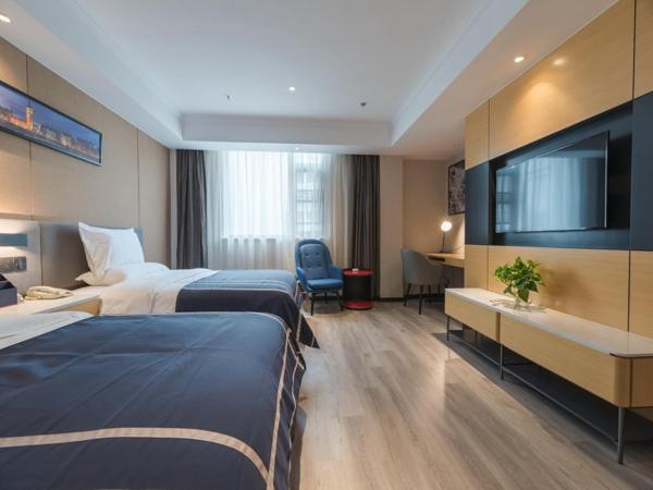 LanOu Hotel Wuxi Anzhen East High-Speed Railway Station : photo 4 de la chambre chambre lits jumeaux
