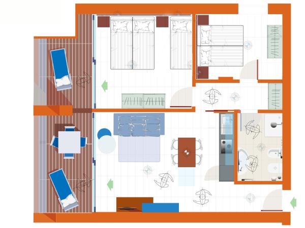 Residenza Turistica Alberghiera Blue Marine : photo 6 de la chambre appartement 2 chambres