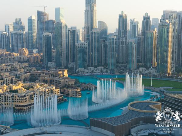 Westminster Dubai Mall : photo 2 de la chambre hébergement 3 chambres - vue complète sur fontaine et burj khalifa