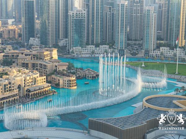 Westminster Dubai Mall : photo 3 de la chambre hébergement 2 chambres - vue complète sur fontaine et burj khalifa