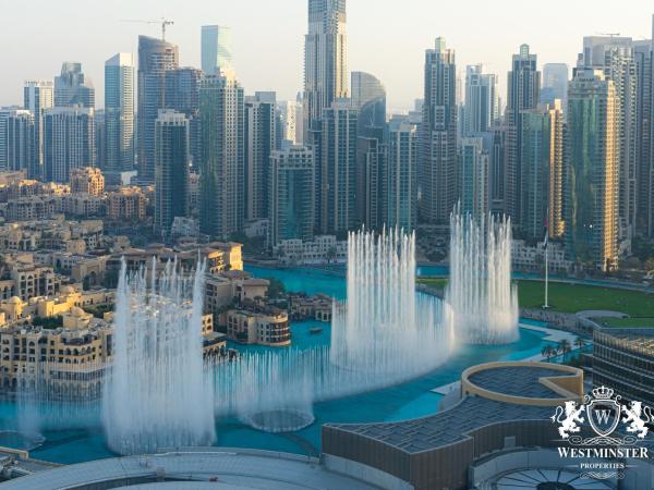 Westminster Dubai Mall : photo 1 de la chambre hébergement 2 chambres - vue complète sur fontaine et burj khalifa