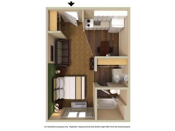 Extended Stay America Suites - Jacksonville - Deerwood Park : photo 5 de la chambre deluxe studio with with 1 queen bed - non-smoking