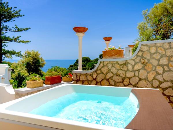 Hotel La Floridiana : photo 7 de la chambre chambre double deluxe avec terrasse et bain à remous extérieur - vue partielle sur mer