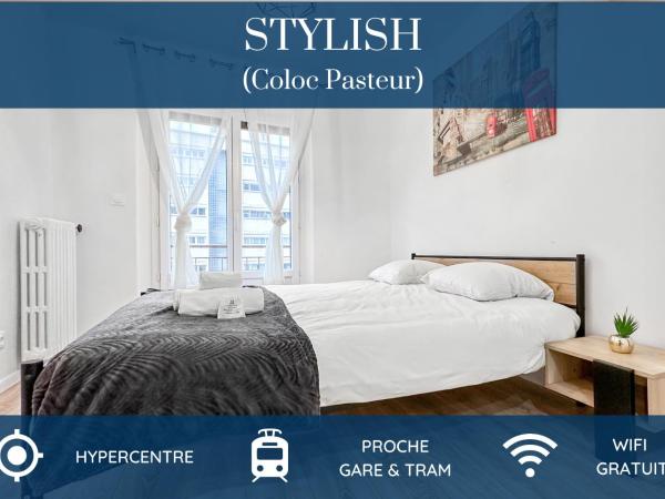 COLOC PASTEUR - Belle colocation de 3 chambres - Hypercentre - Proche Gare et Tram - Wifi gratuit : photo 1 de la chambre chambre double standard
