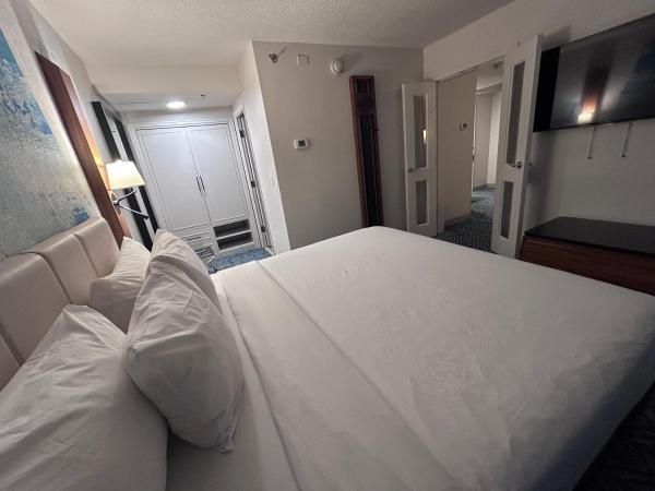 Fort Pontchartrain Detroit, a Wyndham Hotel : photo 1 de la chambre chambre lit king-size avec douche accessible en fauteuil roulant - adaptée aux personnes malentendantes/à mobilité réduite - non-fumeurs