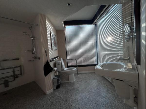 Fort Pontchartrain Detroit, a Wyndham Hotel : photo 4 de la chambre chambre lit king-size avec douche accessible en fauteuil roulant - adaptée aux personnes malentendantes/à mobilité réduite - non-fumeurs