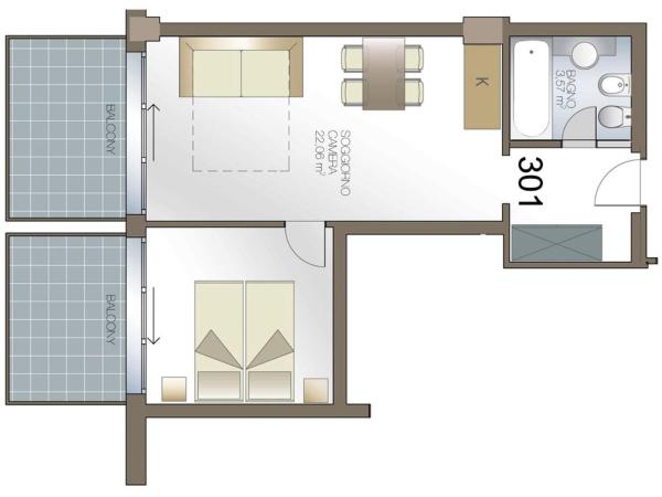 Regal Residence : photo 5 de la chambre appartement 2 chambres (2 adultes)