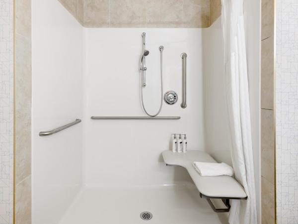 Holiday Inn Express Hotel & Suites-Edmonton South, an IHG Hotel : photo 3 de la chambre chambre lit king-size avec douche accessible en fauteuil roulant - adaptée aux personnes à mobilité réduite