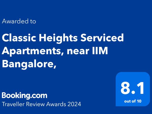 Classic Heights Serviced Apartments, near IIM Bangalore, : photo 1 de la chambre appartement 2 chambres