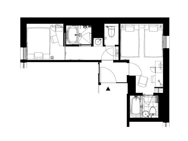 Hotel Nihonbashi Saibo : photo 6 de la chambre deux chambres communicantes (1 lit double et 2 lits simples) - non-fumeurs