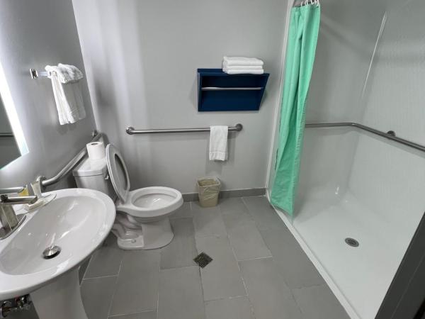 Microtel Inn & Suites by Wyndham Charlotte/Northlake : photo 3 de la chambre chambre avec 2 lits queen et douche accessible en fauteuil roulant - accessible aux personnes à mobilité réduite - non-fumeurs