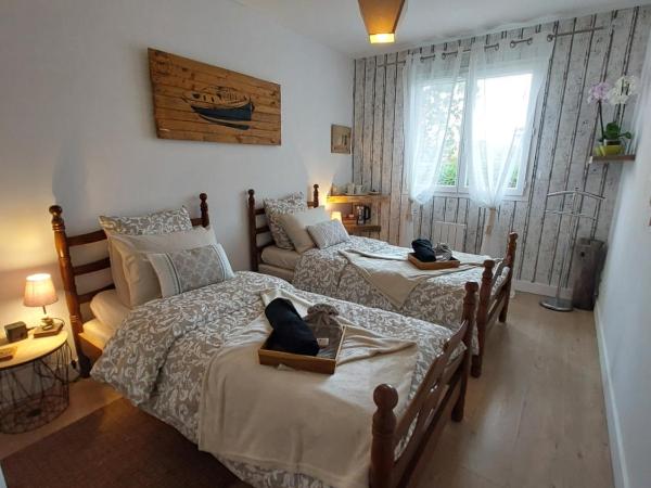 Belharra House bed and breakfast : photo 2 de la chambre chambre lits jumeaux - vue sur jardin