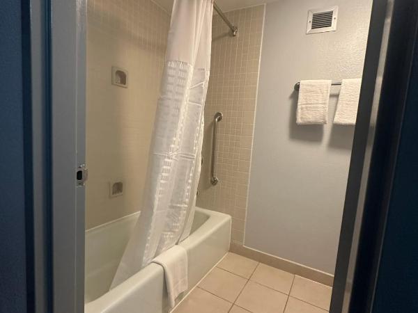 Super 8 by Wyndham Dallas Love Field Airport : photo 6 de la chambre chambre lit king-size pour personnes à mobilité réduite - baignoire avec barres d’appui - non-fumeurs