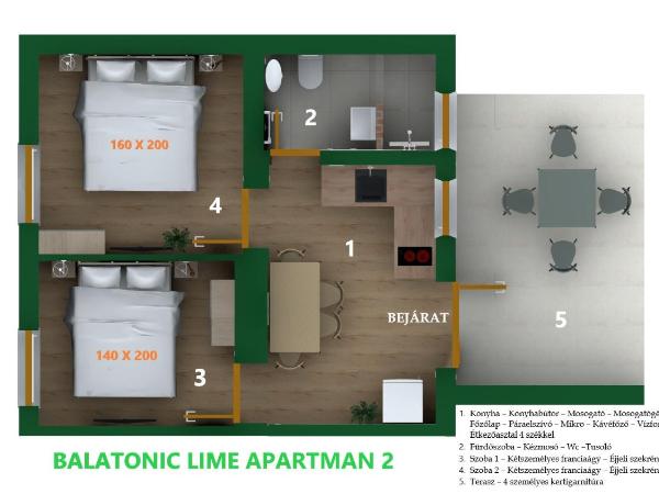 Balatonic Lime apartmanház : photo 9 de la chambre appartement - vue sur piscine 