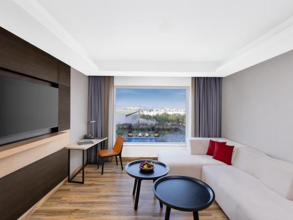 Novotel Jaipur Convention Centre : photo 9 de la chambre executive suite with one double bed - non smoking/pool side (avail *unlimited imfl from 6 pm to 8 pm daily ( selected drinks only) complimentary coffee available from 6 am to 8 pm *early check-in before 2 hours)