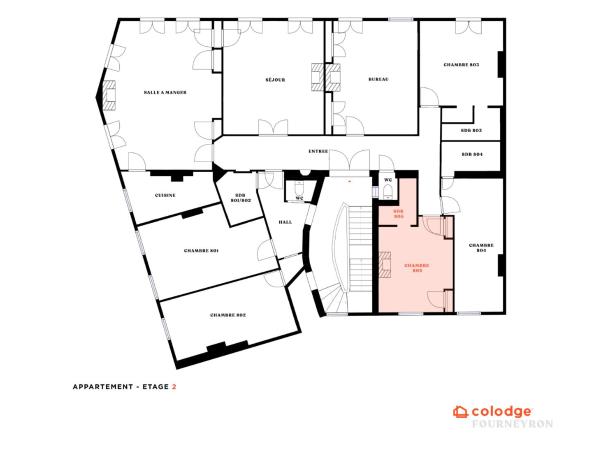 Appartement Colodge - Fourneyron : photo 4 de la chambre chambre double avec balcon