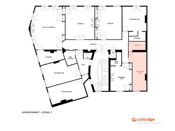 Appartement Colodge - Fourneyron : photo 4 de la chambre chambre double avec balcon