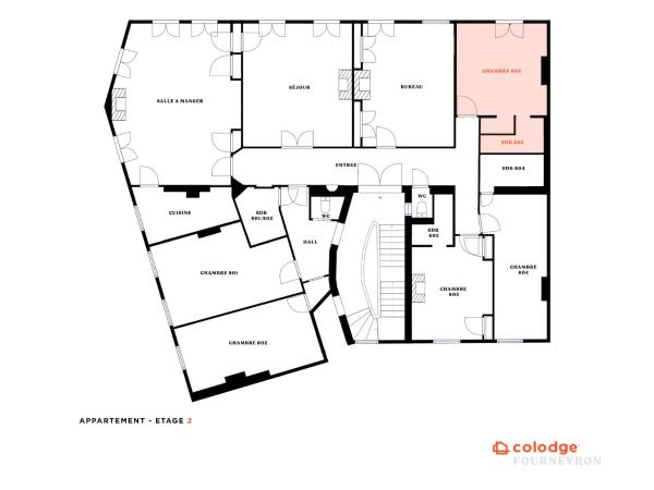 Appartement Colodge - Fourneyron : photo 5 de la chambre chambre double avec balcon