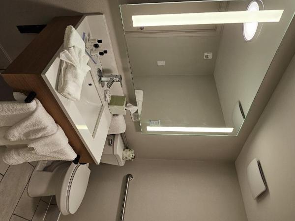 Wyndham Garden Atlanta Airport : photo 4 de la chambre chambre lit king-size avec douche accessible en fauteuil roulant - adaptée aux personnes à mobilité réduite - non-fumeurs