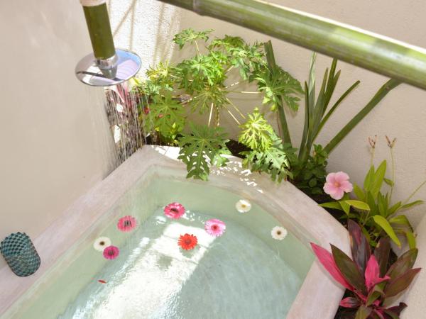 Villas Geminis Boutique Condohotel : photo 2 de la chambre studio avec lit king-size, cuisine et baignoire extérieure - monet