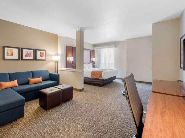 Comfort Suites Denver International Airport : photo 1 de la chambre suite lit king-size avec canapé-lit et baignoire spa - non-fumeurs