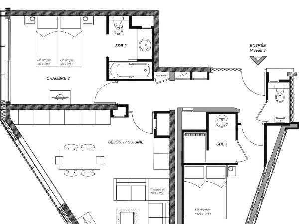 Chalet Hôtel Quartz : photo 8 de la chambre appartement