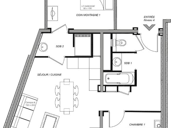 Chalet Hôtel Quartz : photo 8 de la chambre appartement