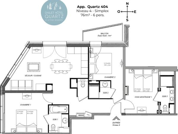 Chalet Hôtel Quartz : photo 8 de la chambre appartement