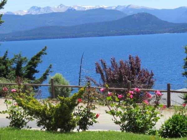 Apart Altos Del Nahuel : photo 9 de la chambre ce studio jouit d'une vue partielle sur le lac.