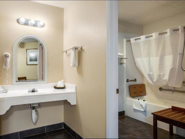 Sandia Peak Inn Old Town ABQ, a Howard Johnson by Wyndham : photo 2 de la chambre chambre lit king-size pour personnes à mobilité réduite - baignoire avec barres d’appui - non-fumeurs