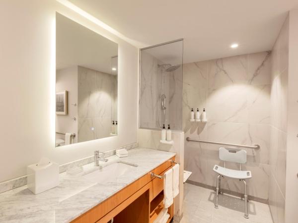 Hilton Garden Inn Guadalajara Airport : photo 3 de la chambre chambre lit king-size avec douche accessible en fauteuil roulant - adaptée aux personnes à mobilité réduite