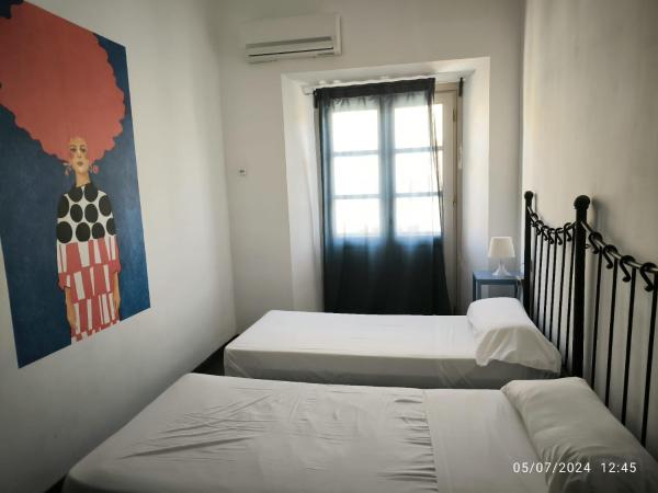 Feel Hostels Soho Malaga : photo 3 de la chambre chambre lits jumeaux avec balcon et salle de bains commune