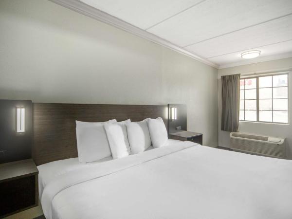 Motel 6 San Antonio, TX I-35 North Corridor : photo 1 de la chambre chambre lit king-size avec douche à l'italienne - accessible aux personnes à mobilité réduite - non-fumeurs