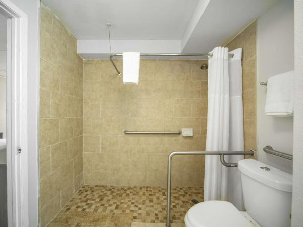 Motel 6 San Antonio, TX I-35 North Corridor : photo 5 de la chambre chambre lit king-size avec douche à l'italienne - accessible aux personnes à mobilité réduite - non-fumeurs