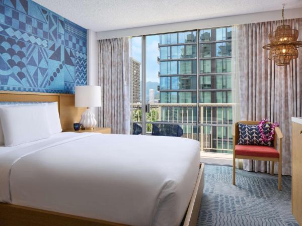 OHANA Waikiki East by OUTRIGGER : photo 1 de la chambre hébergement avec 2 lits doubles - vue sur waikiki