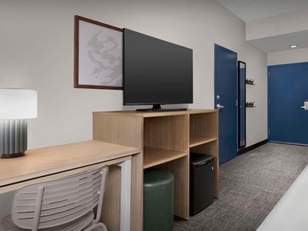 Spark By Hilton San Antonio Northwest Near Six Flags : photo 1 de la chambre chambre lit king-size avec douche accessible en fauteuil roulant - adaptée aux personnes à mobilité réduite