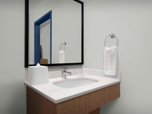 Spark By Hilton San Antonio Northwest Near Six Flags : photo 5 de la chambre chambre lit king-size avec douche accessible en fauteuil roulant - adaptée aux personnes à mobilité réduite